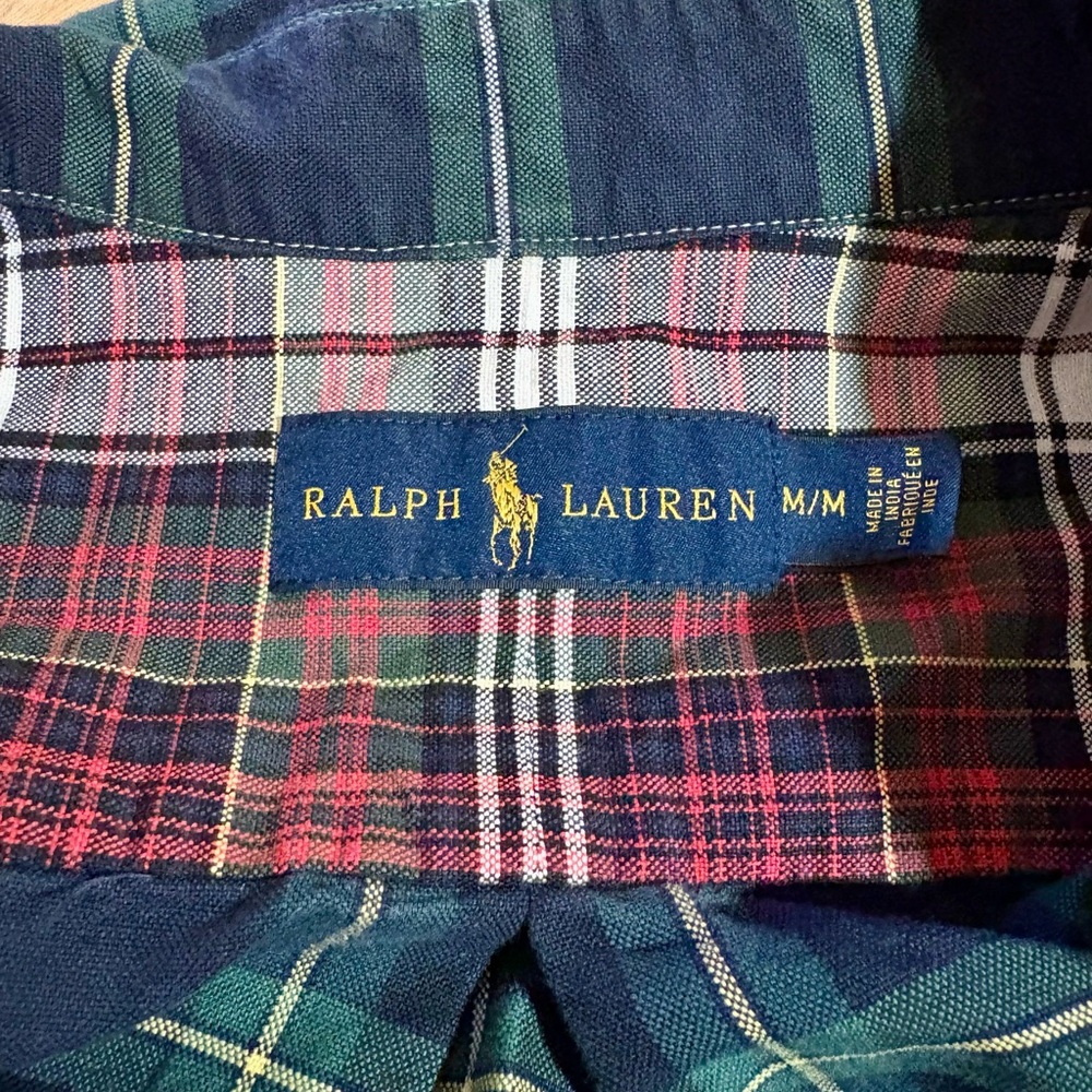 Ralph Lauren Men's Tartan Multicolor Patchwork Plaid Button down Shirt - Picture 6 of 6
